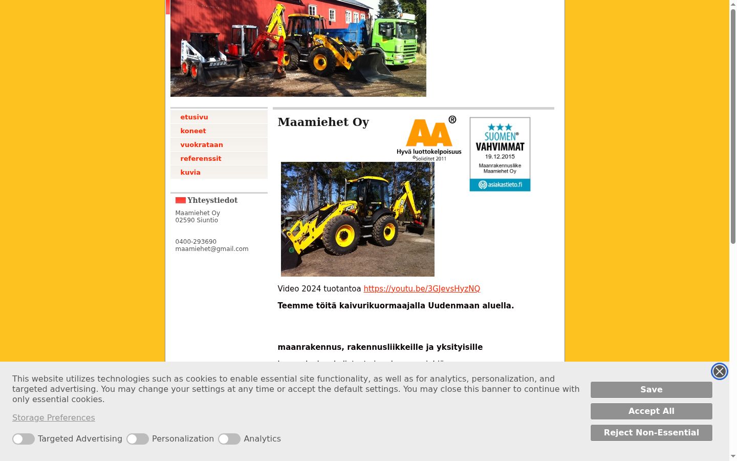 Screenshot des Einwilligungsbanners vor jeglicher Interaktion