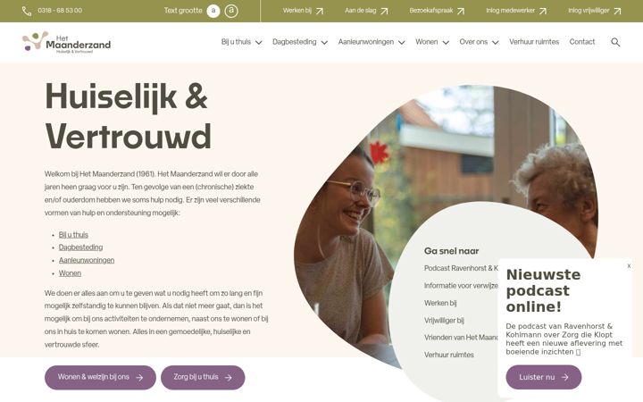 Skærmbillede af maanderzand.nl