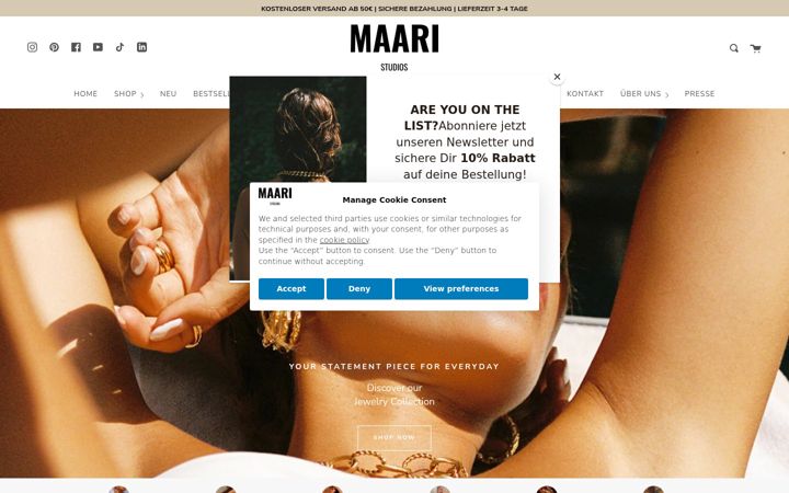 Screenshot of maaristudios.com