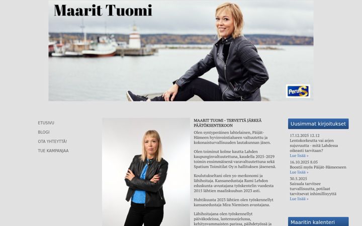 Screenshot of maarittuomi.net