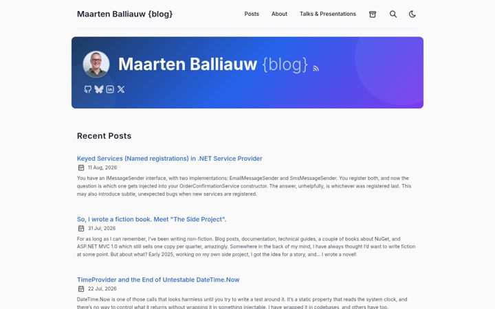 Screenshot of maartenballiauw.be