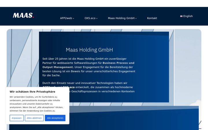 Screenshot of maas.de