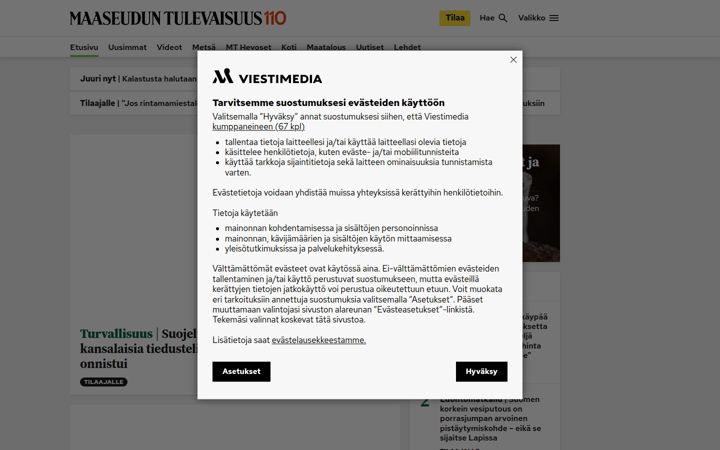 Screenshot of maaseuduntulevaisuus.fi