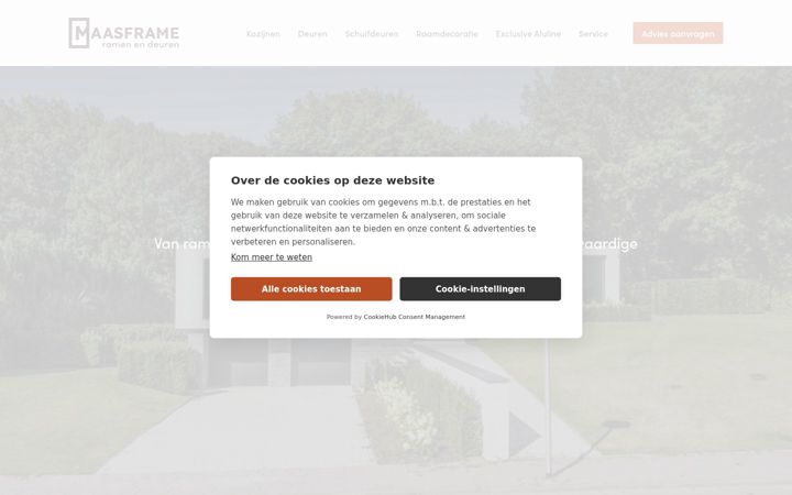Screenshot of maasframe.nl