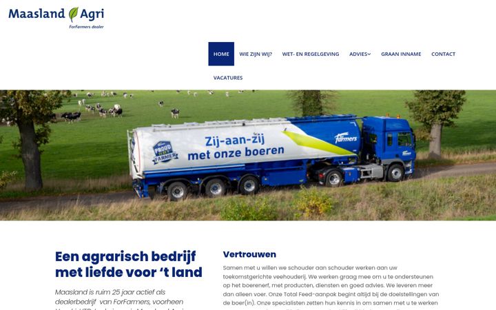 Screenshot of maaslandagri.nl