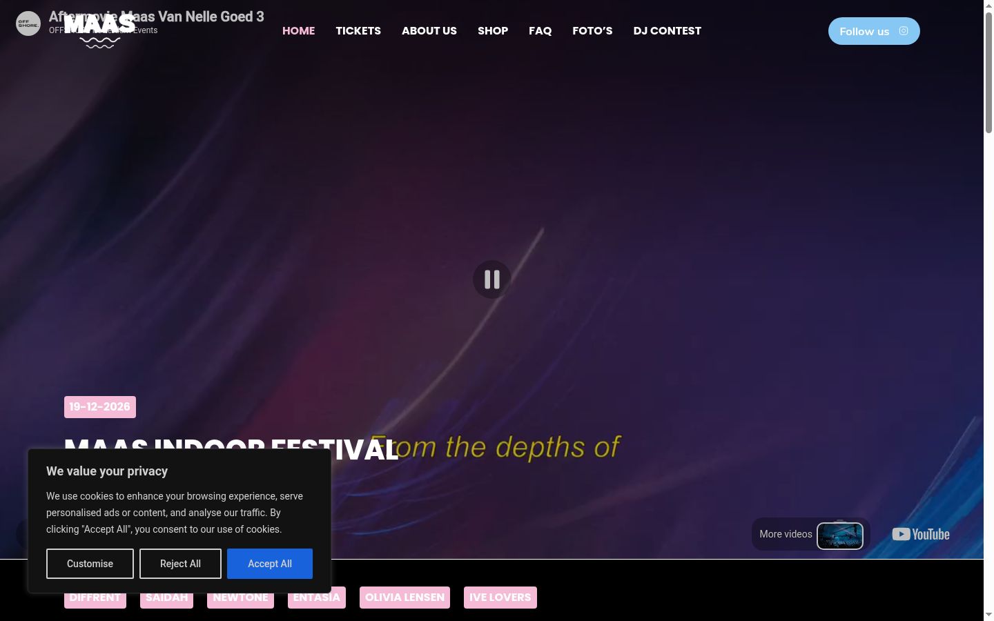 Screenshot van de toestemmingsbanner zoals getoond vóór enige interactie