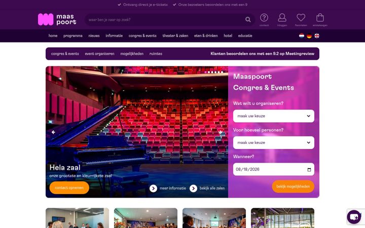 Screenshot of maaspoortevents.nl