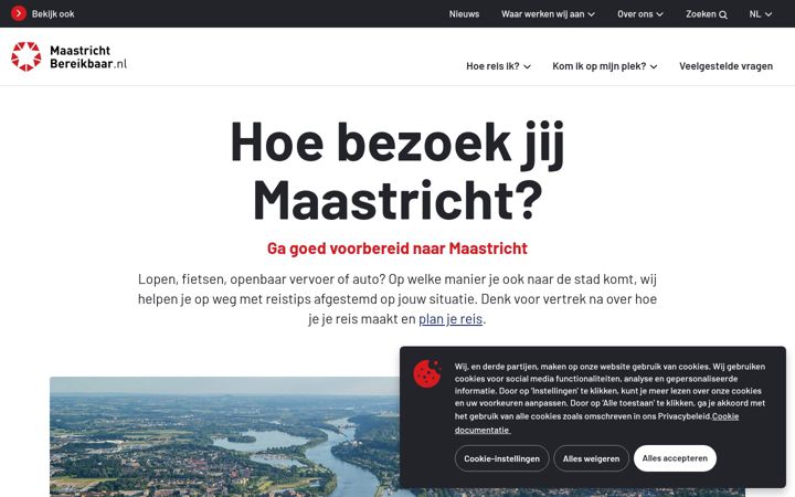 Screenshot of maastrichtbereikbaar.nl
