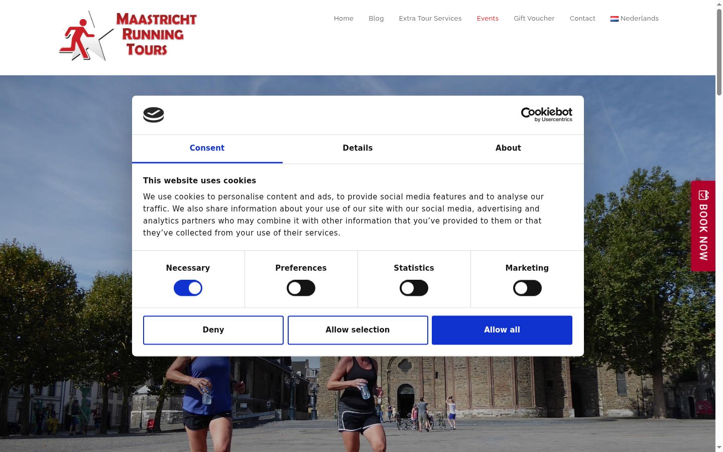 Screenshot of the consent banner shown before any interaction