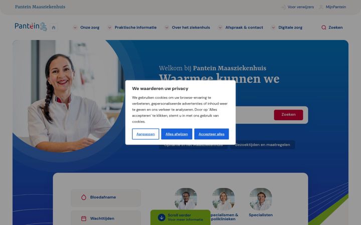 Screenshot of maasziekenhuispantein.nl