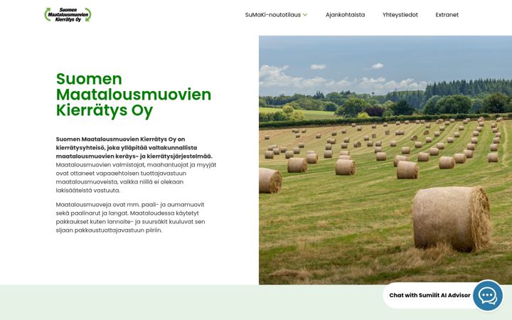 Screenshot of maatalousmuovienkierratys.fi