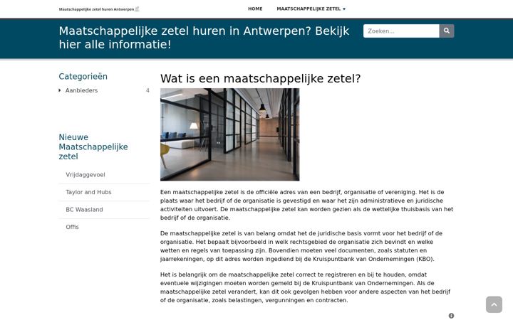 Screenshot of maatschappelijkezetelhurenantwerpen.com