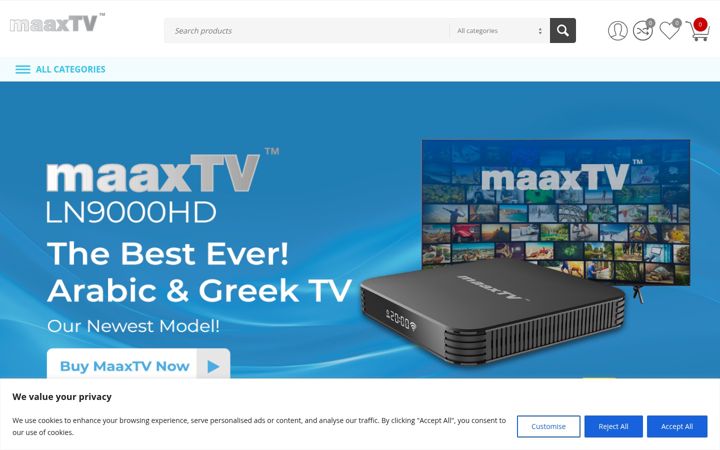 Screenshot of maaxtvusa.com