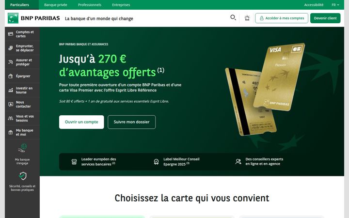 Screenshot of mabanque.bnpparibas