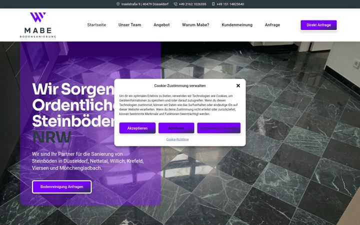 Screenshot of mabe-bodensanierung.de