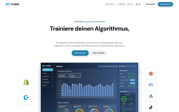Screenshot of mable.ai