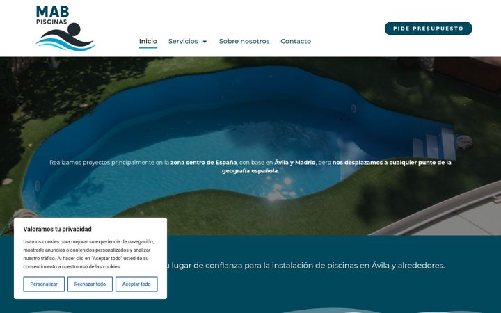 Screenshot of mabpiscinas.es