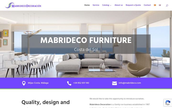Screenshot of mabrideco.com