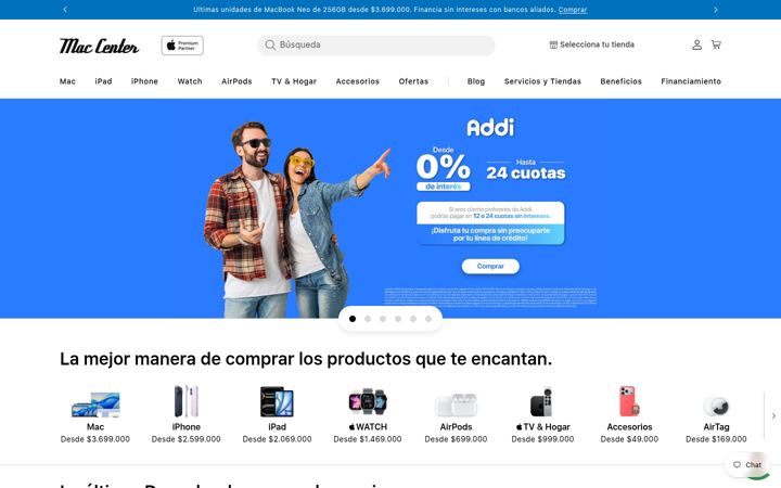 Screenshot of mac-center.com