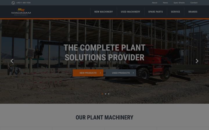 Screenshot of macadamequipment.com