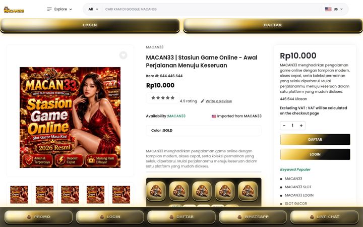 Screenshot of macan33.com