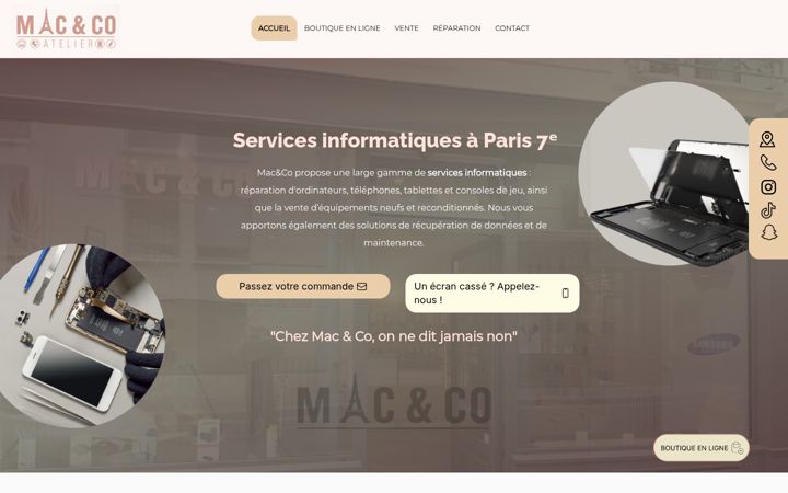 Screenshot of macandco-reparationexpress.com