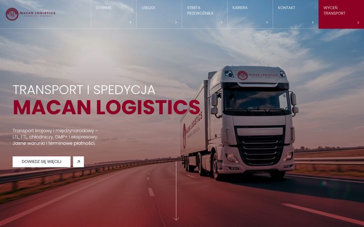 Screenshot of macanlogistics.pl