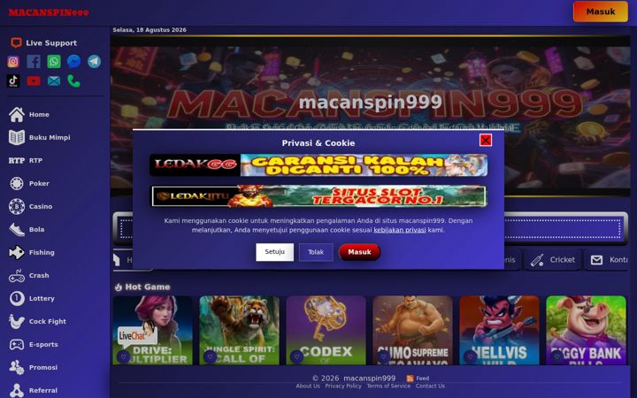 Screenshot of macanspin999.org