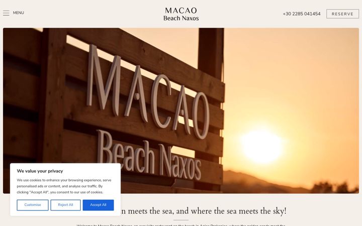 Screenshot of macaobeachnaxos.com