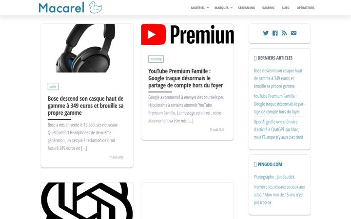 Screenshot of macarel.fr