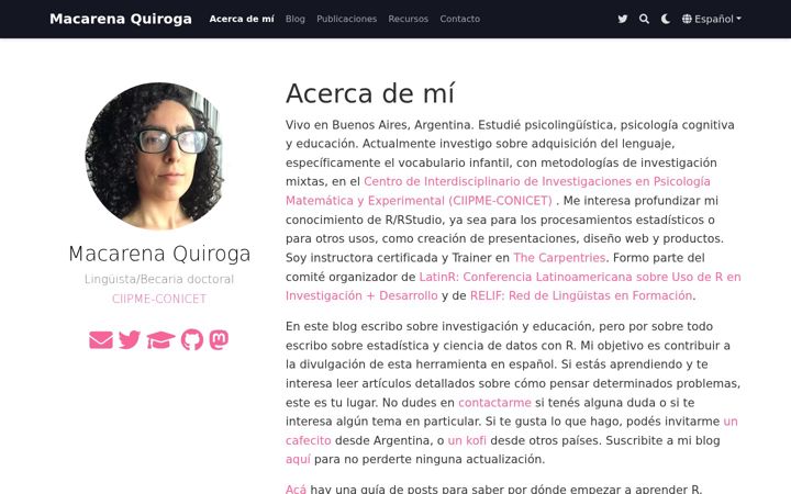Screenshot of macarenaquiroga.com