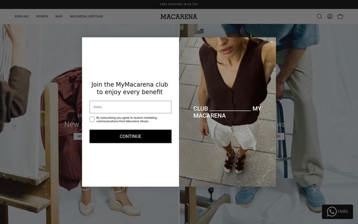 Screenshot of macarenashoes.com