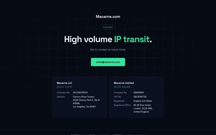 Screenshot of macarne.com