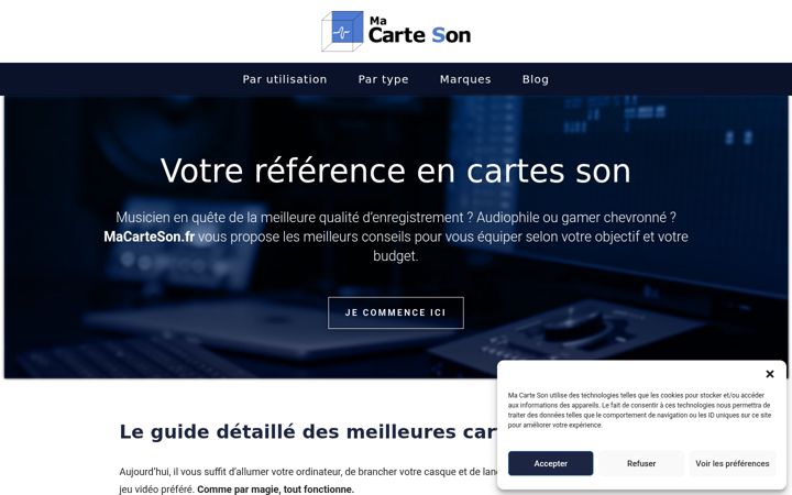 Screenshot of macarteson.fr