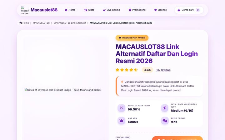 Screenshot of macauslot88aa.store