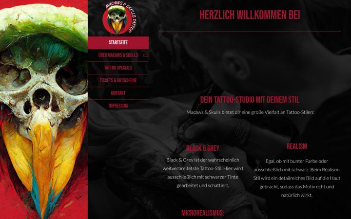 Screenshot of macawsandskulls.de