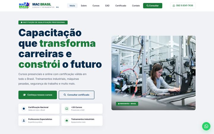 Screenshot of macbrasilma.com.br