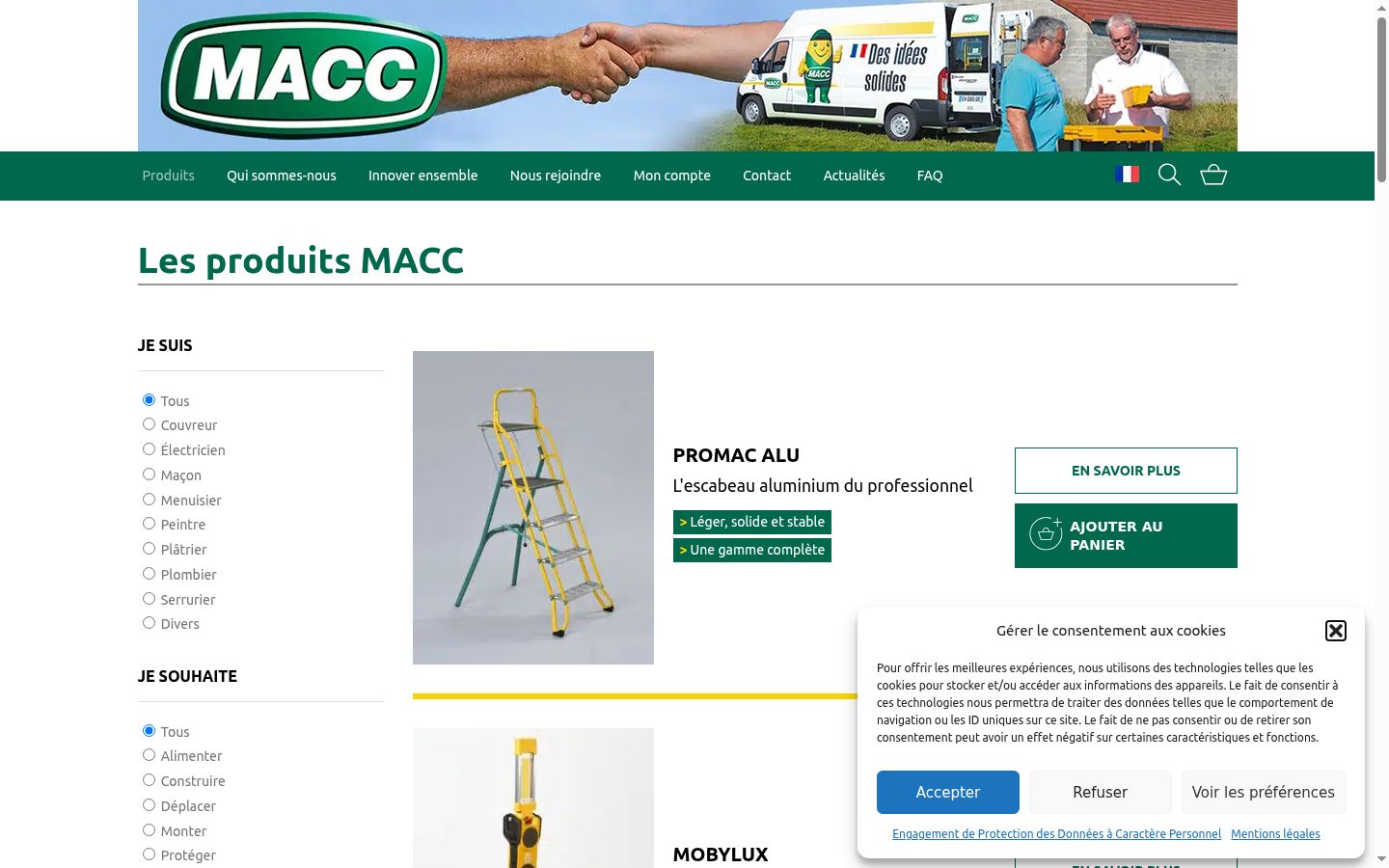 Screenshot des Einwilligungsbanners vor jeglicher Interaktion