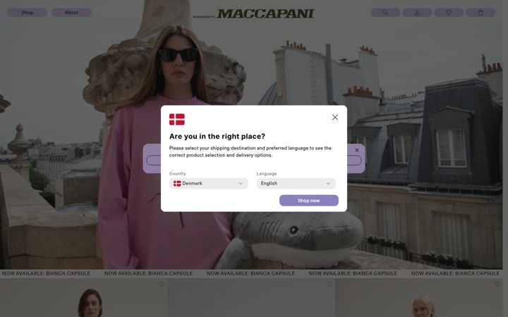 Screenshot of maccapani.store
