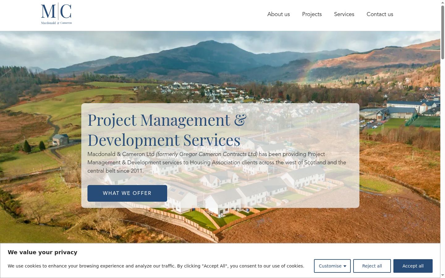 Screenshot of the consent banner shown before any interaction