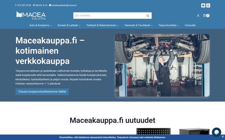 Screenshot of maceakauppa.fi