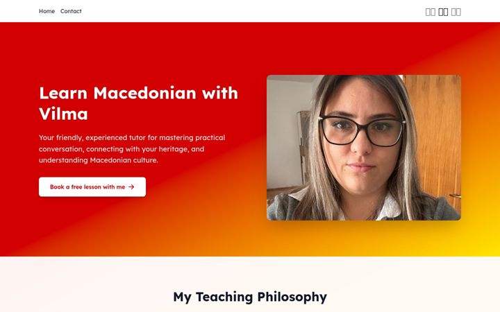 Screenshot of macedonianwithvilma.com