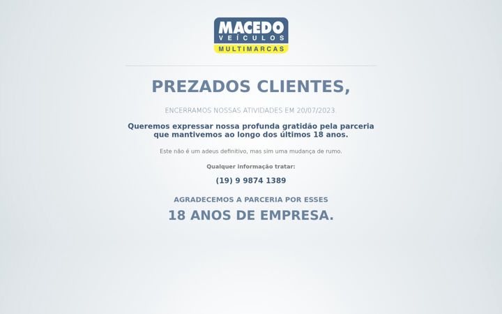 Screenshot of macedoveiculos.com