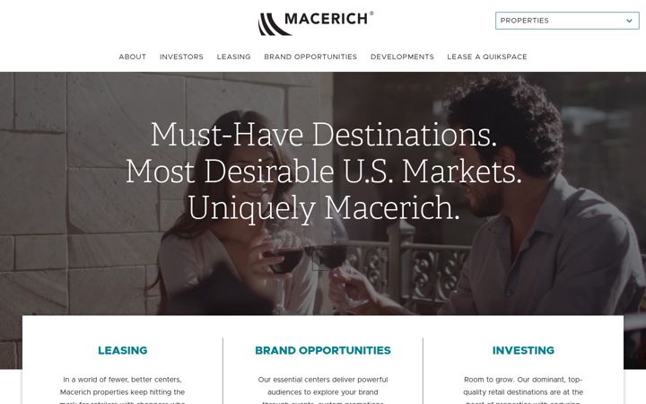 Screenshot of macerich.com