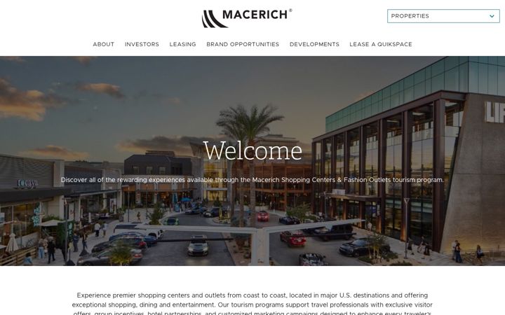 Screenshot of macerichtourism.com