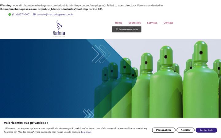 Screenshot of machadogases.com.br