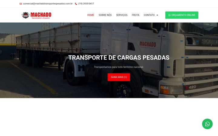 Screenshot of machadotransportespesados.com.br