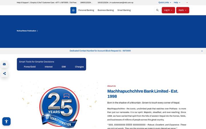 Posnetek zaslona machbank.com