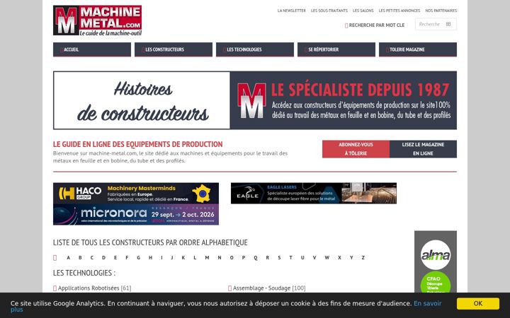 Screenshot of machine-metal.com