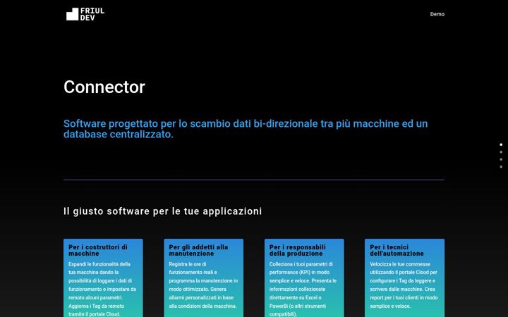 Screenshot of machine2sql-connector.com